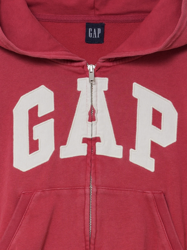 フレンチテリー オーバーサイズ GAPロゴ ジップアップパーカー-1