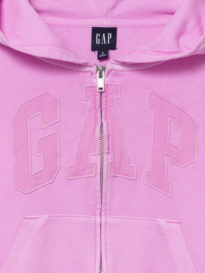 フレンチテリー オーバーサイズ GAPロゴ ジップアップパーカー-1