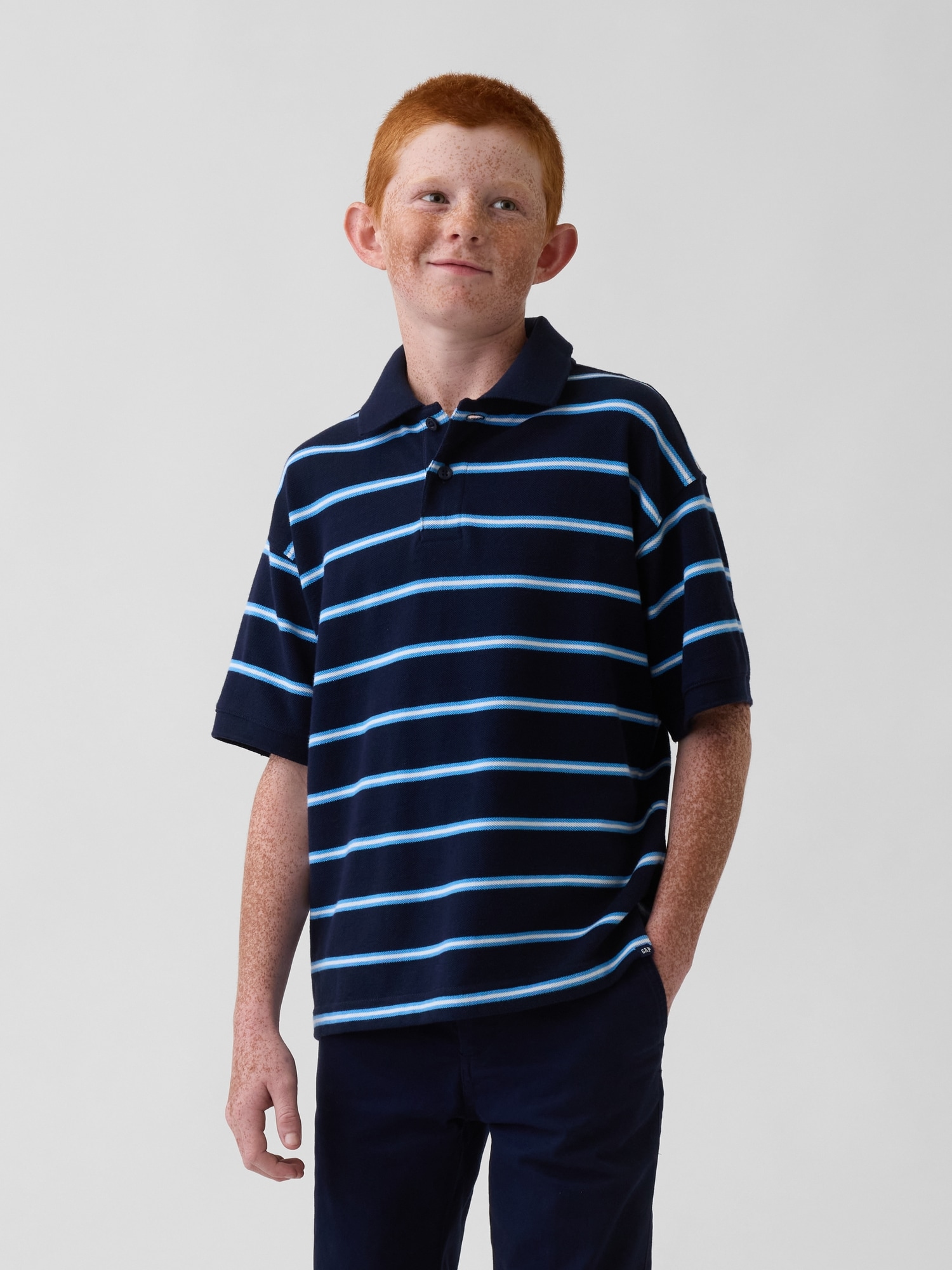 Kids Relaxed Pique Polo Shirt