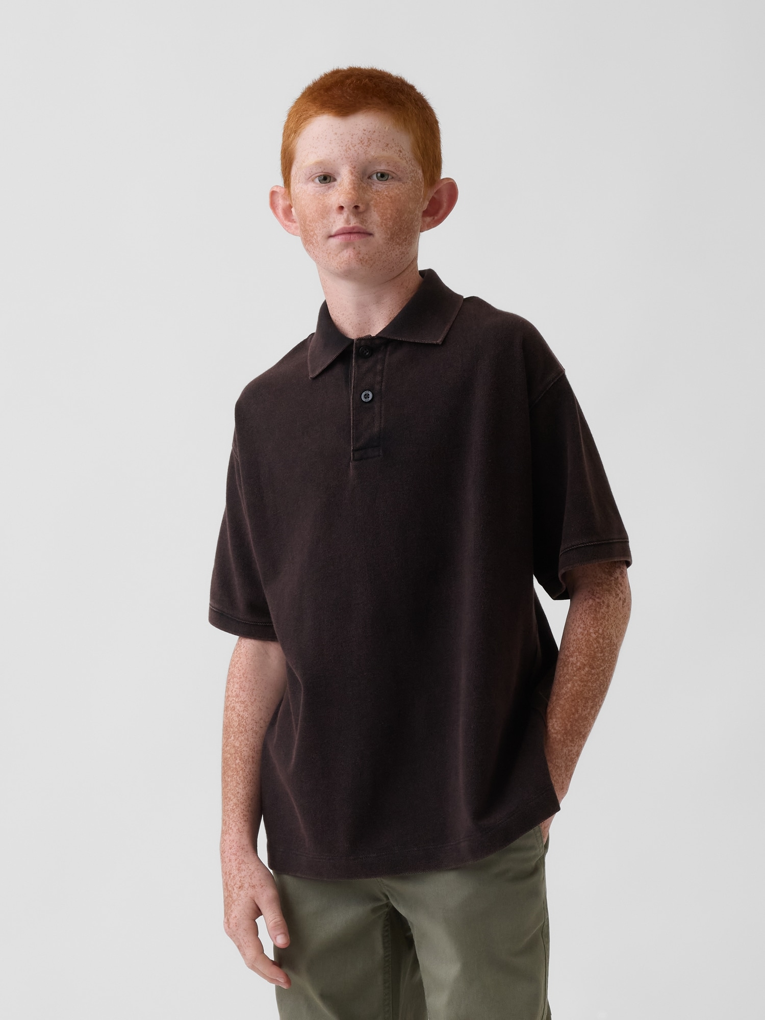 Kids Relaxed Pique Polo Shirt