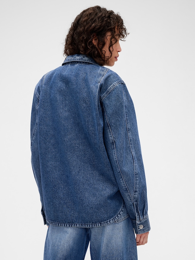 Gap &times; Victoria Beckham デニム ジップアップシャツ-3