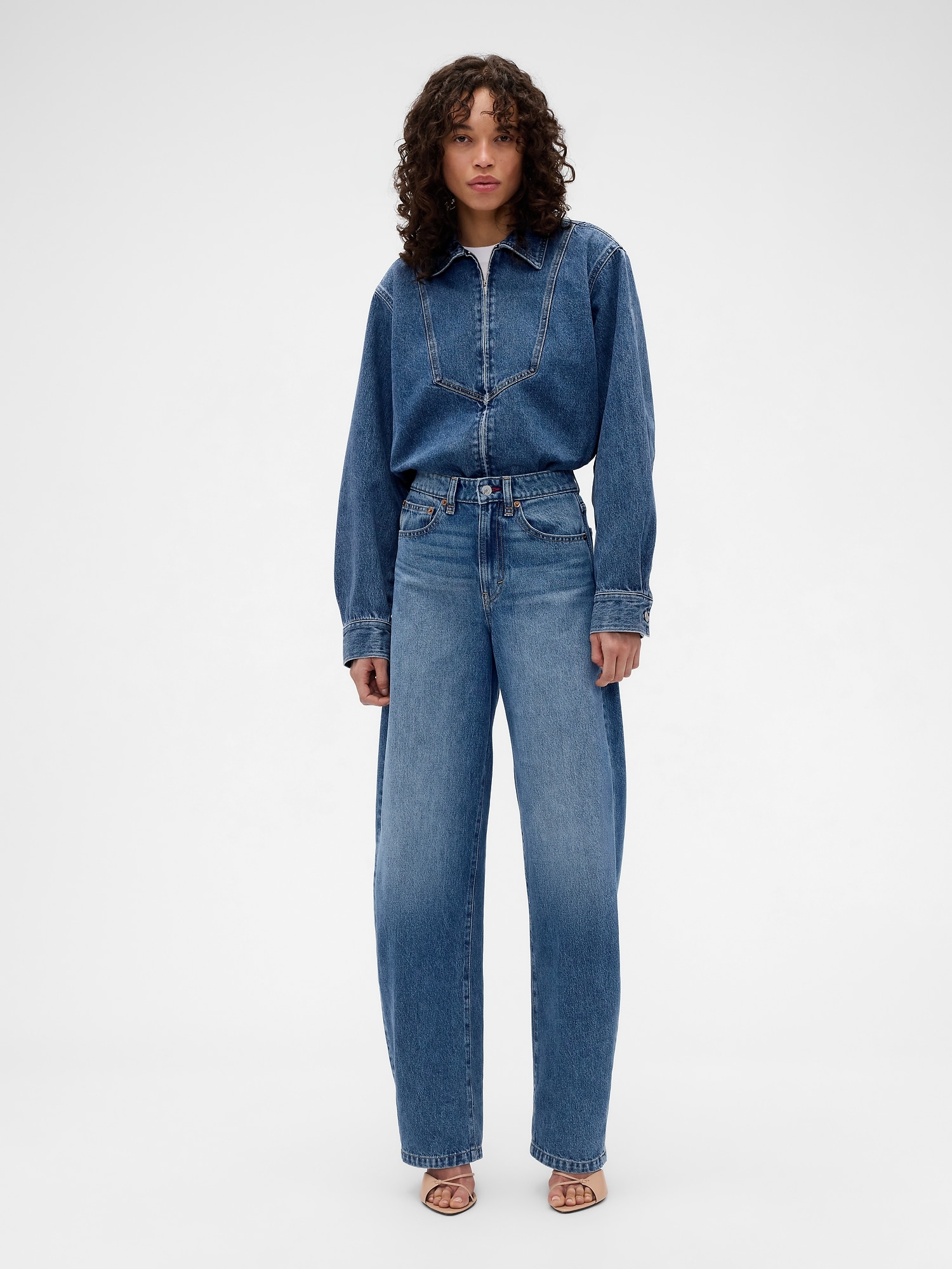 Gap &times; Victoria Beckham デニム ジップアップシャツ-2