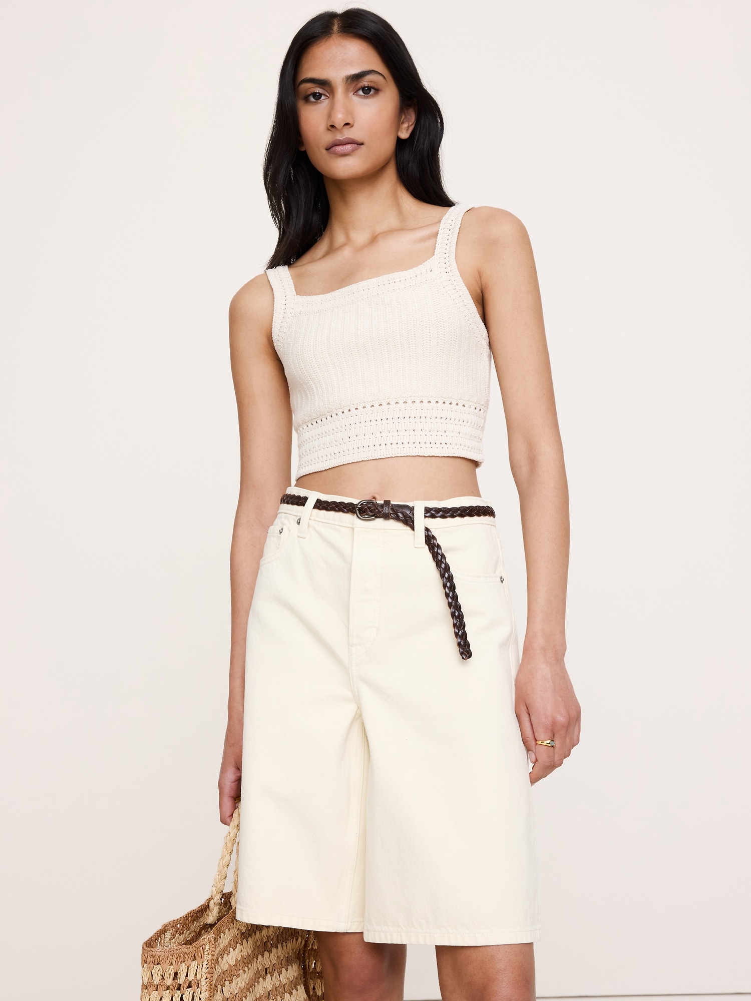 Cotton Crochet Bralette - Merengue Off