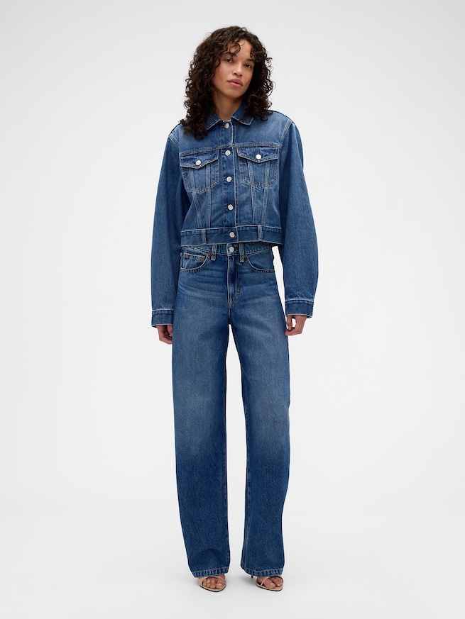 Gap &times; Victoria Beckham リラックスフィット クロップド デニムジャケット-2