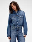 Gap &times; Victoria Beckham リラックスフィット クロップド デニムジャケット-0