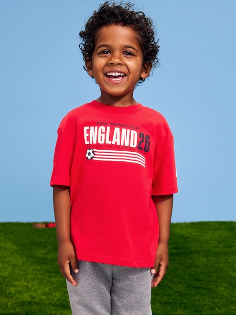 T-SHIRT SURDIMENSIONNÉ À IMPRIMÉ COUPE DU MONDE DE LA FIFA 26™, ANGLETERRE UNISEXE POUR TOUT-PETIT
