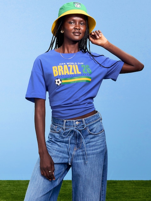 T-SHIRT RÉTRO RAS DU COU COUPE DU MONDE DE LA FIFA 26™, BRÉSIL POUR FEMME