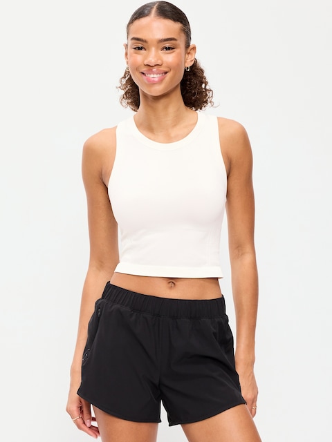 Seamless Fitted High-Neck Crop Top