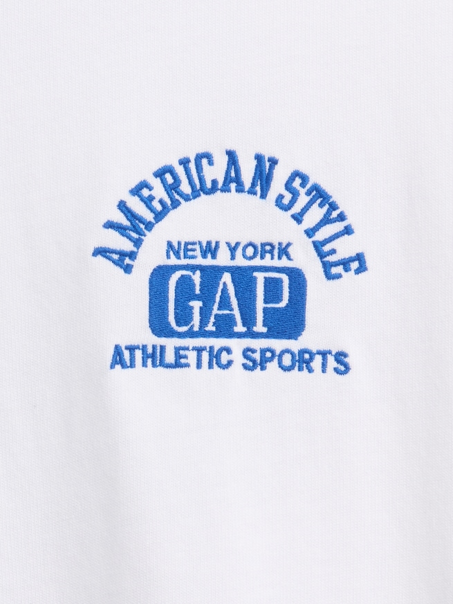 ヘビーウェイト GAPロゴ リラックスフィット クロップドTシャツ-3