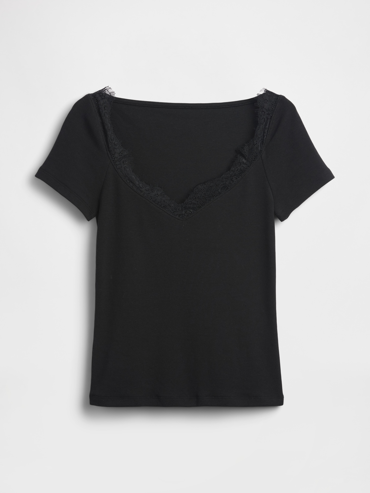 Modern Lace-Trim Crop Top