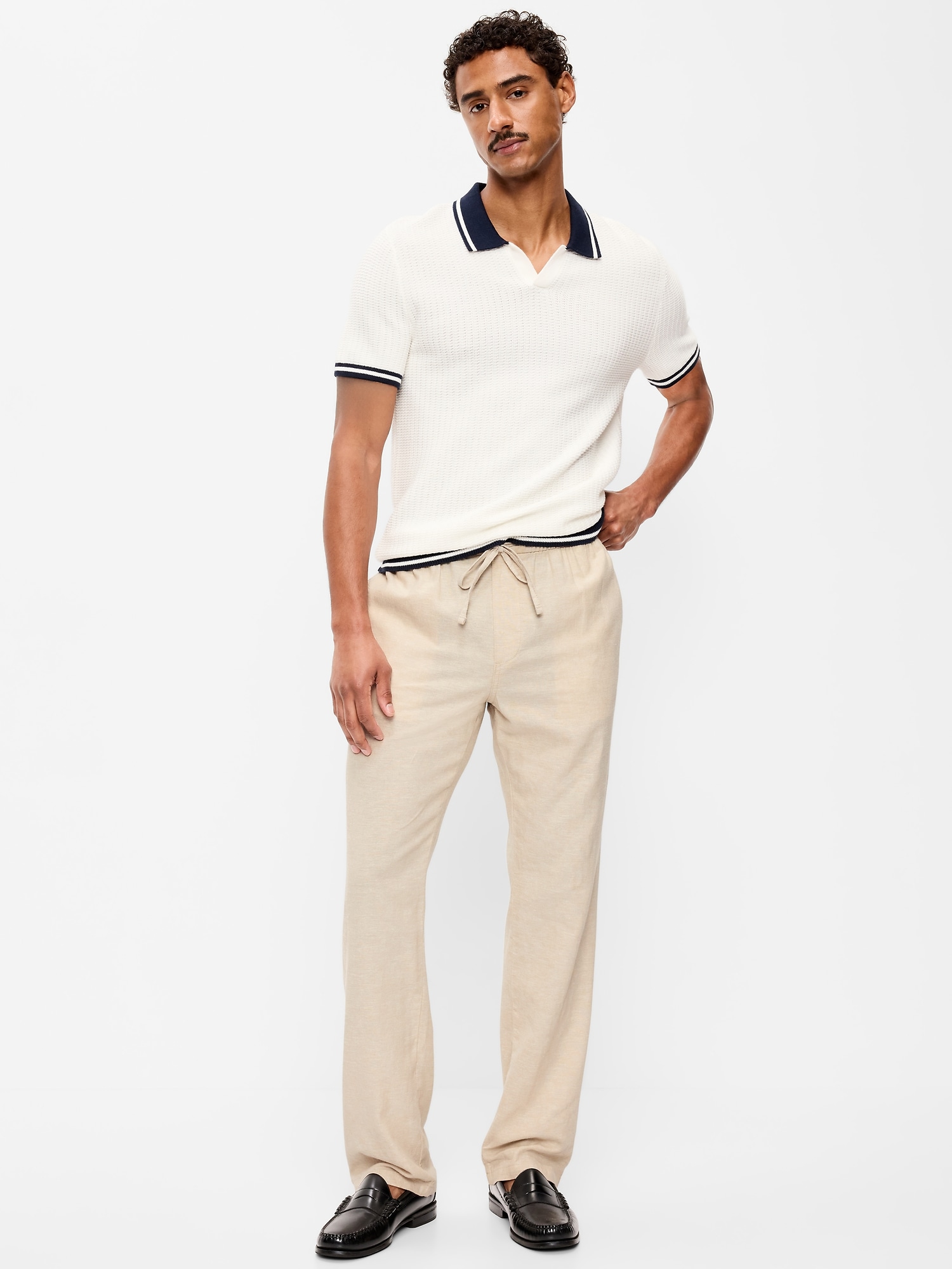 PANTALON DROIT ANNÉES 1990 EN MÉLANGE DE LIN