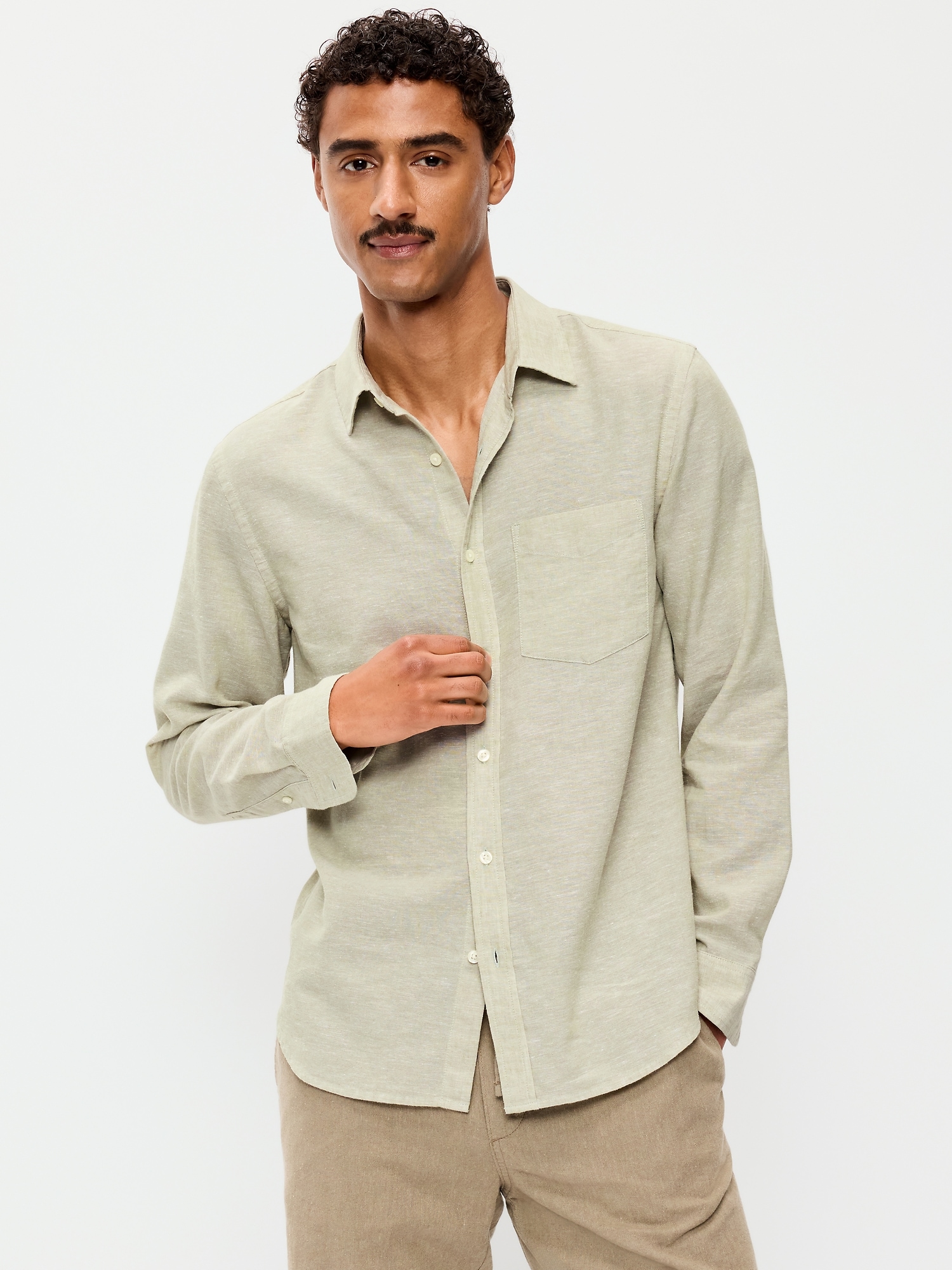 CHEMISE COUPE CLASSIQUE EN MÉLANGE DE LIN