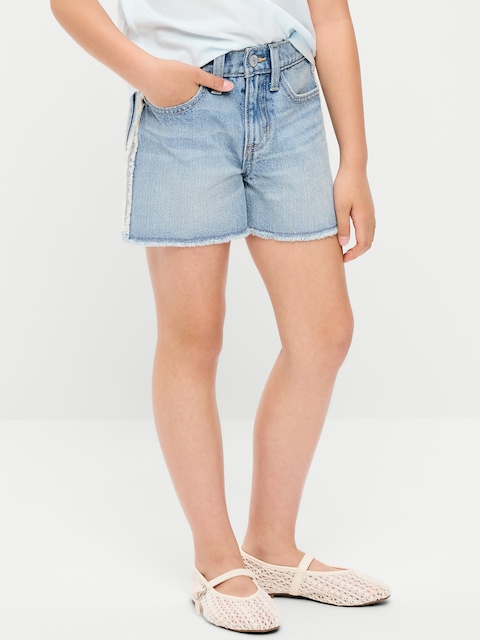 Extra High-Waisted Frayed-Hem Jean Shorts for Girls