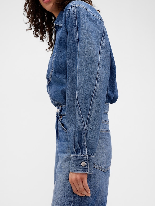 Gap &times; Victoria Beckham デニム ジップアップシャツ-4