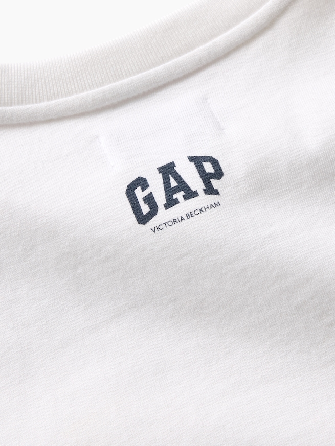 Gap x Victoria Beckham オーガニックコットン ロゴ クロップドTシャツ-4