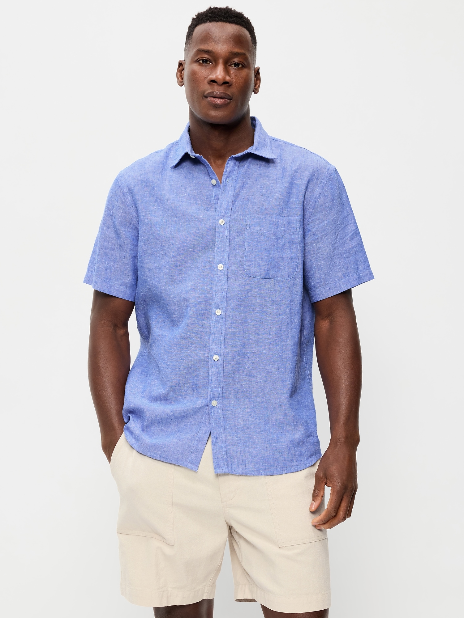 CHEMISE CLASSIQUE PASSE-PARTOUT EN MÉLANGE DE LIN