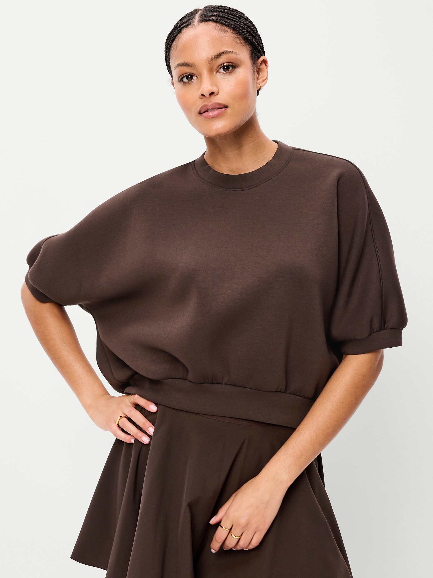 Bounce Fleece Dolman-Sleeve Top