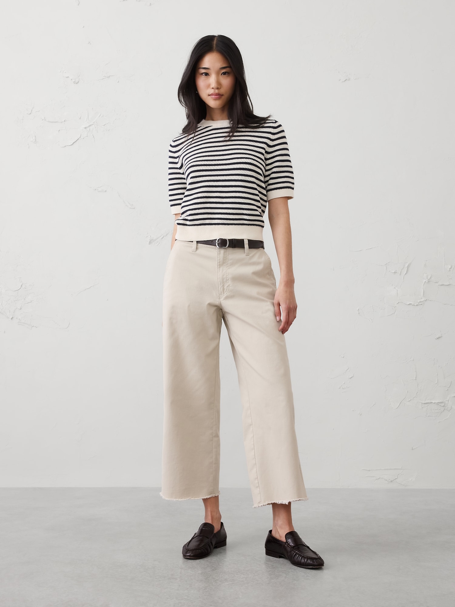 Wide-Leg High-Rise Authentic Cropped Chino