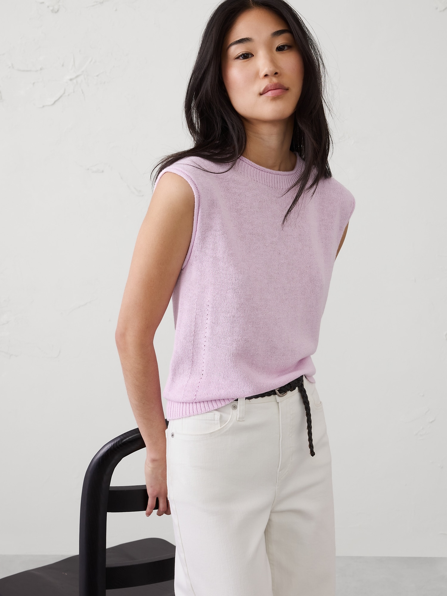 Ramie-Cotton Sweater Tank