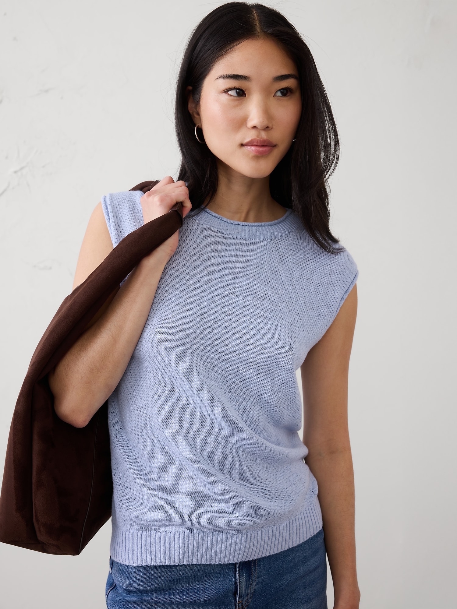 Ramie-Cotton Sweater Tank