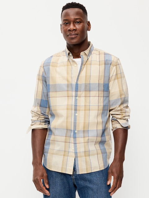Classic Fit Everyday Plaid Poplin Shirt