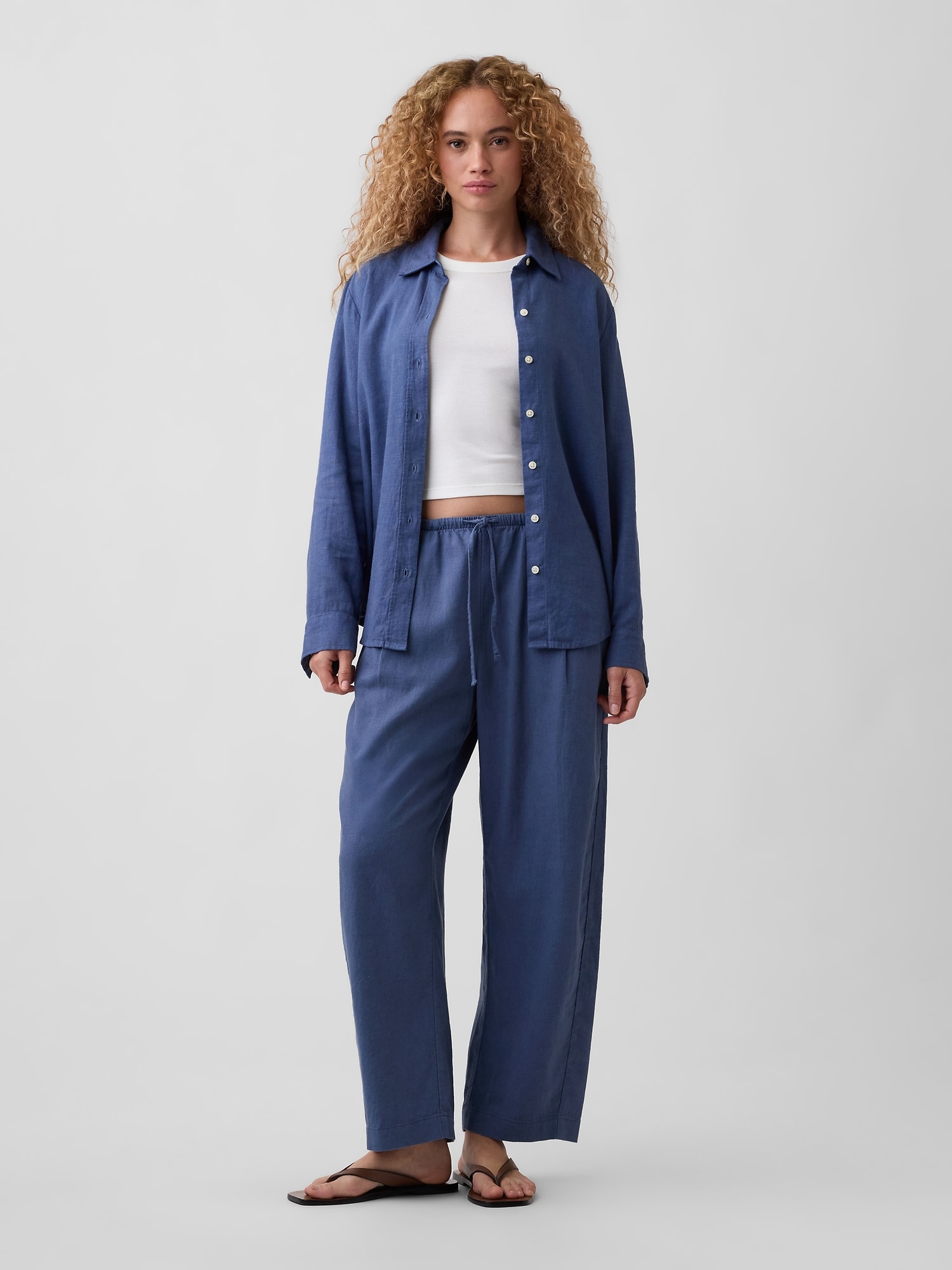 Mid Rise Pull-On Barrel Pants