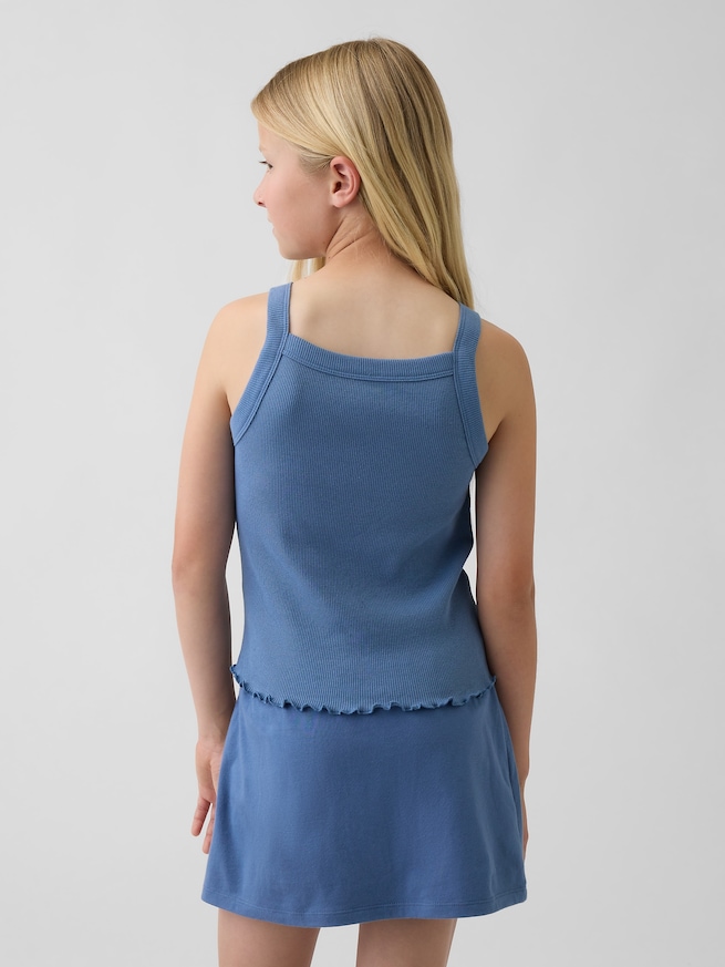 リブ スクエアネック タンクトップ (キッズ)-2