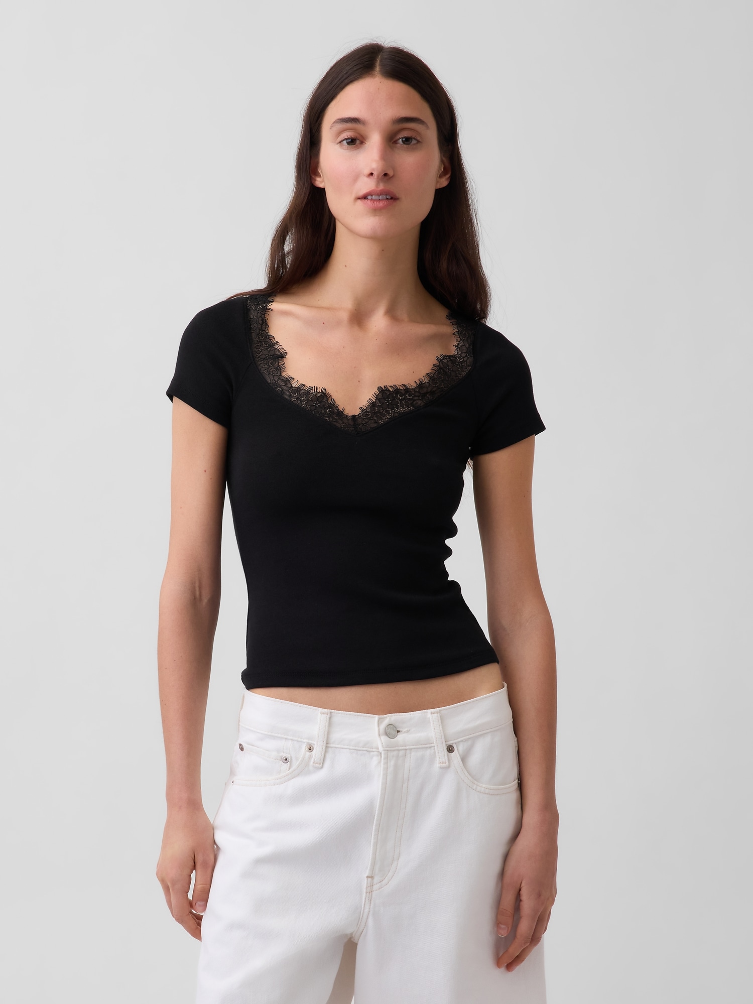 Modern Lace-Trim Top