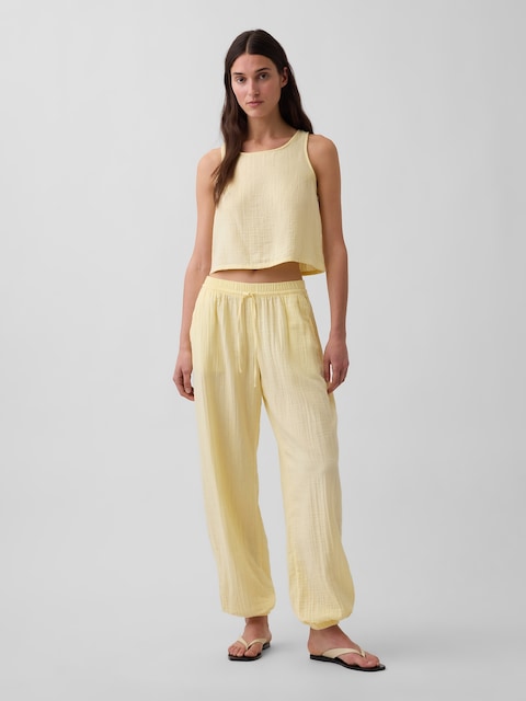Cotton Gauze Easy Joggers
