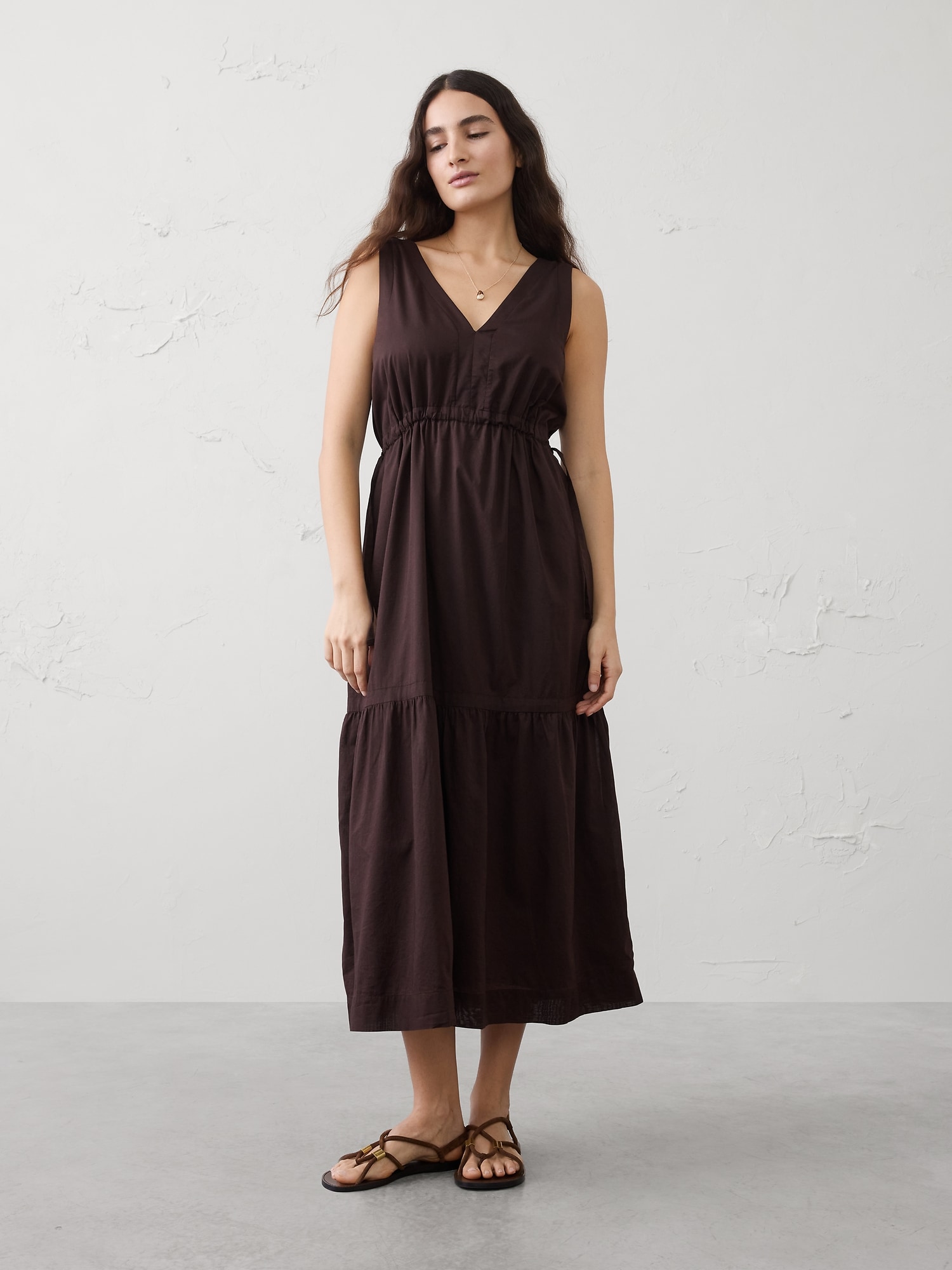 Voile Side-Tie Maxi Dress