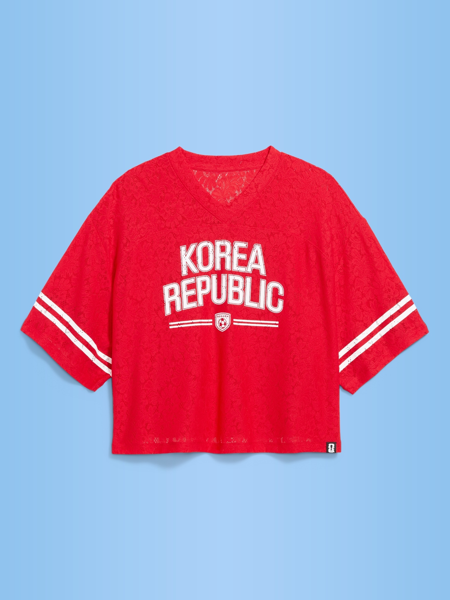 FIFA World Cup 26™ Korea Republic Boxy Lace V-Neck T-Shirt for Women