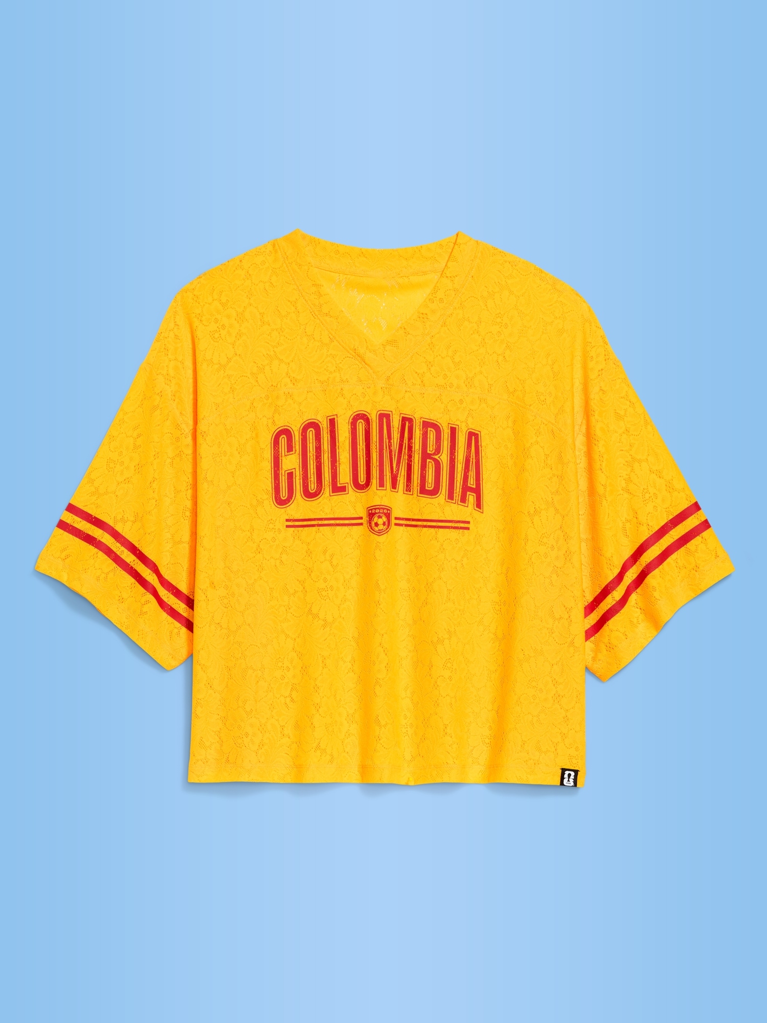 FIFA World Cup 26™ Colombia Boxy Lace V-Neck T-Shirt for Women