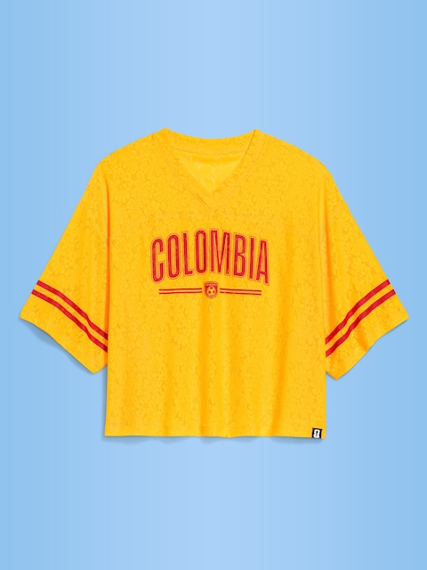 FIFA World Cup 26™ Colombia Boxy Lace V-Neck T-Shirt for Women