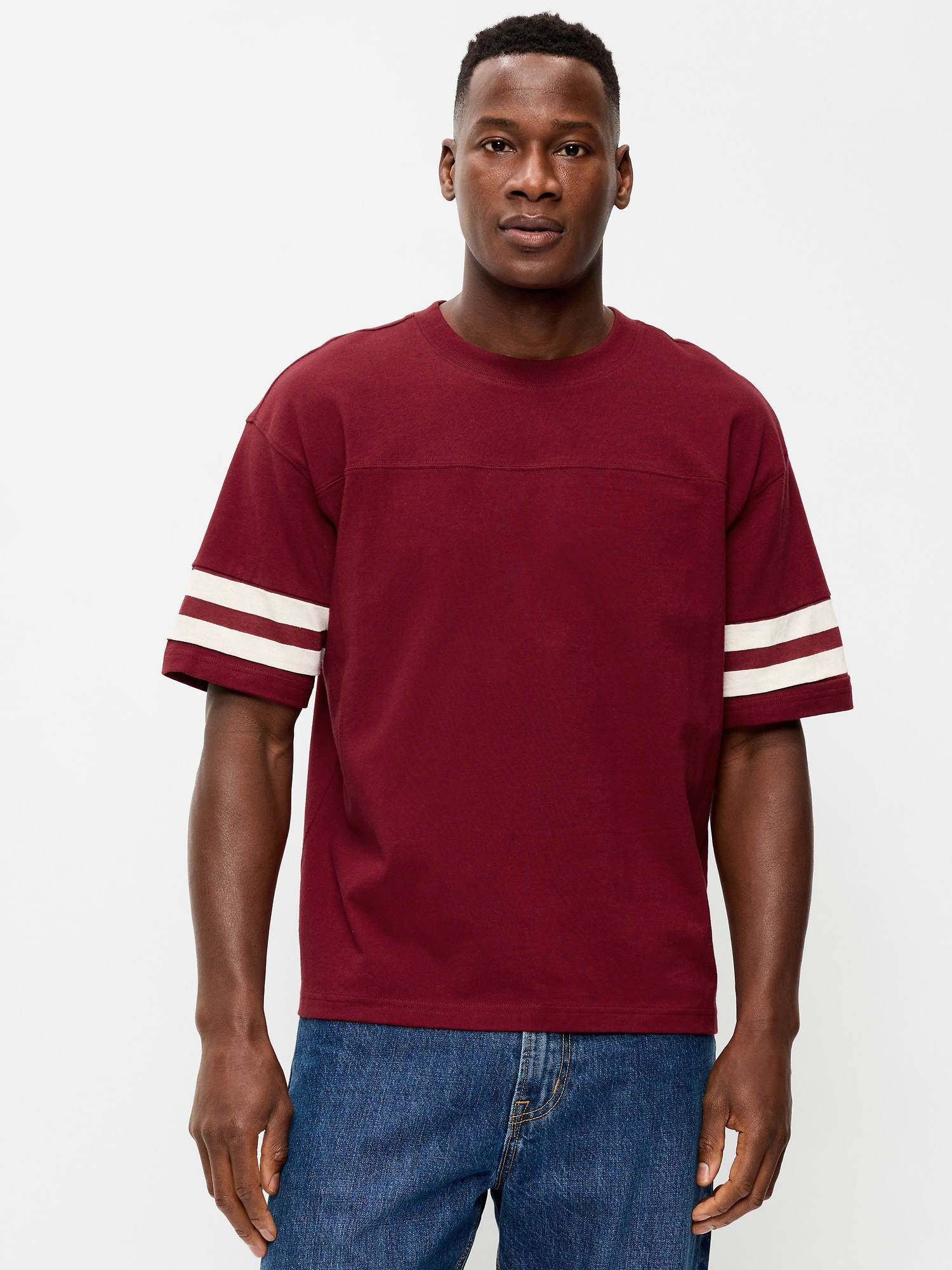 T-SHIRT ÉPAIS DE STYLE FOOTBALL À MANCHES COURTES