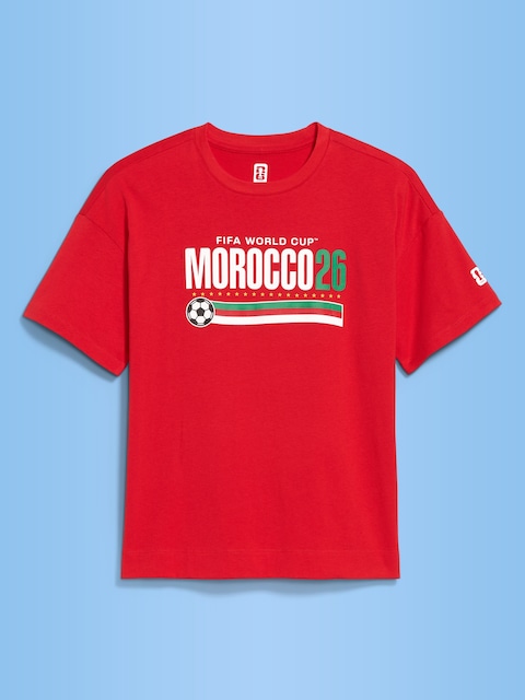 T-SHIRT RÉTRO ENCOLURE RAS DU COU COUPE DU MONDE DE LA FIFA 26™, MAROC POUR FEMME