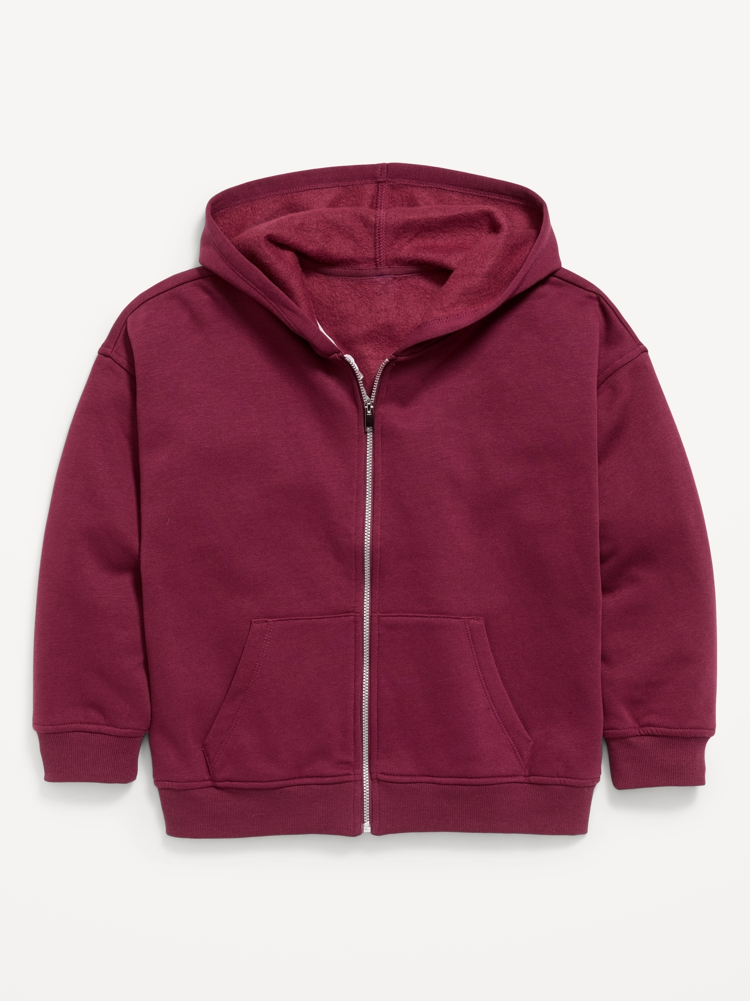 Oversized Fleece Full-Zip Hoodie for Girls