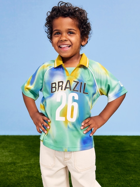 T-SHIRT À COL EN JERSEY COUPE DU MONDE DE LA FIFA 26™, BRÉSIL UNISEXE POUR TOUT-PETIT