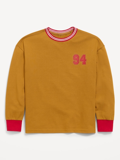 Oversized Long-Sleeve Graphic T-Shirt for Boys
