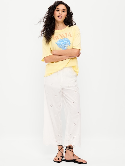 High-Waisted Cut Out Wide-Leg Pant