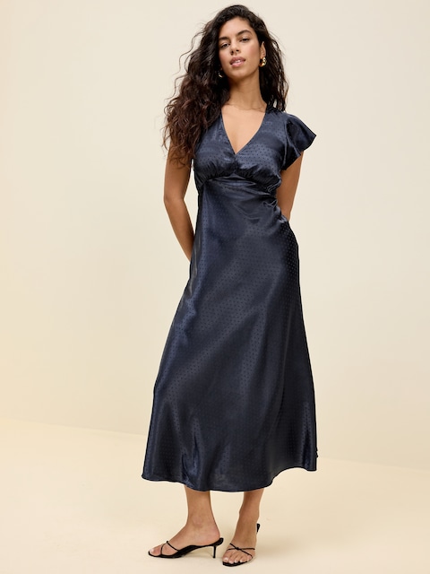 The Occasion by Old Navy Satin Flutter-Sleeve Maxi Dress