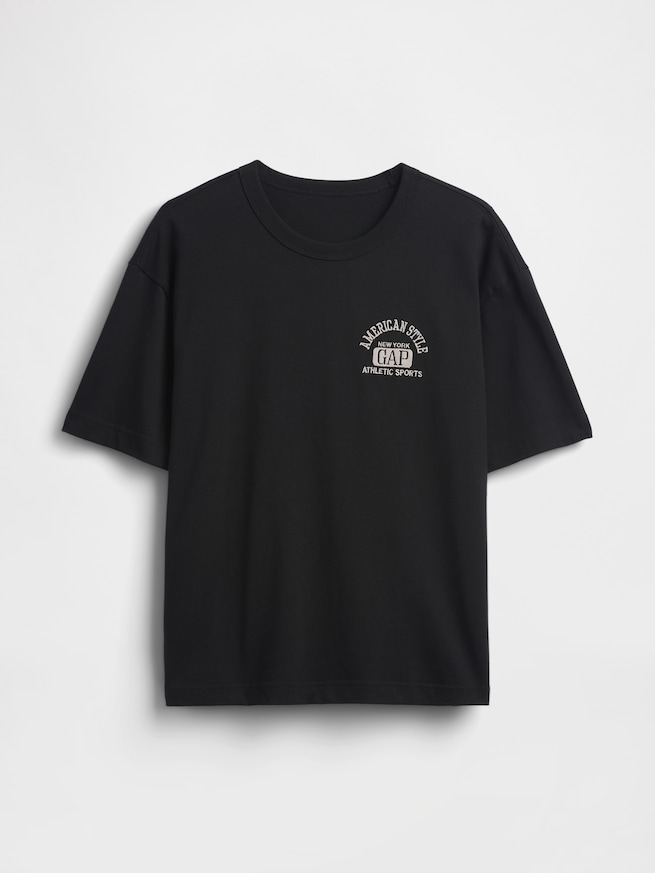 ヘビーウェイト GAPロゴ リラックスフィット クロップドTシャツ-4