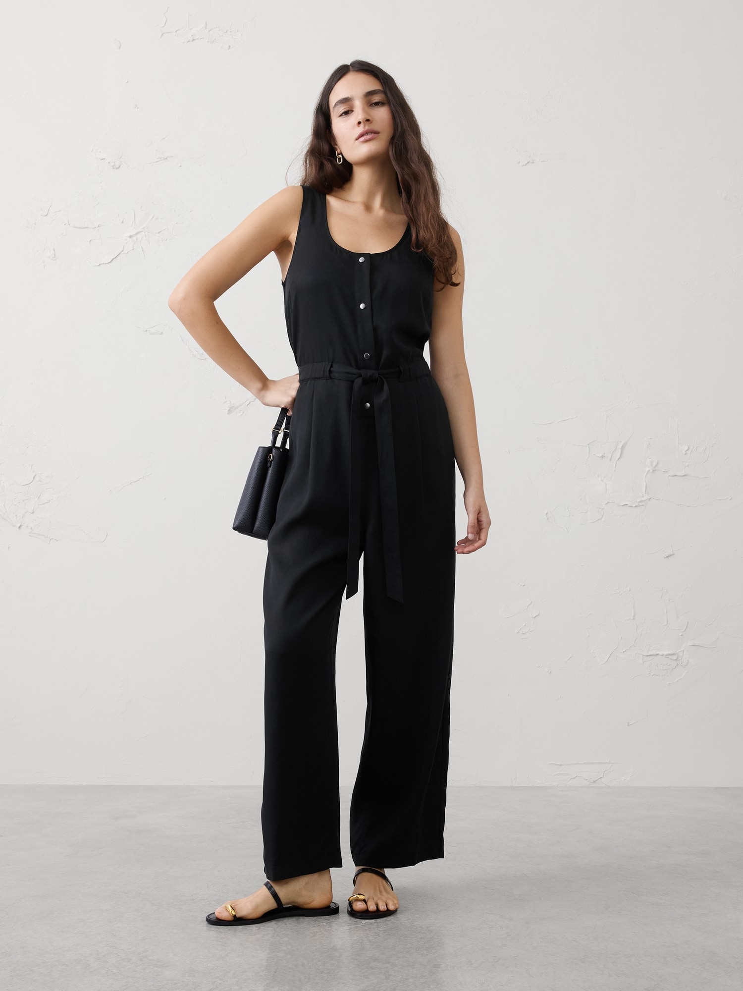 Tencel Cinch-Waist Jumpsuit