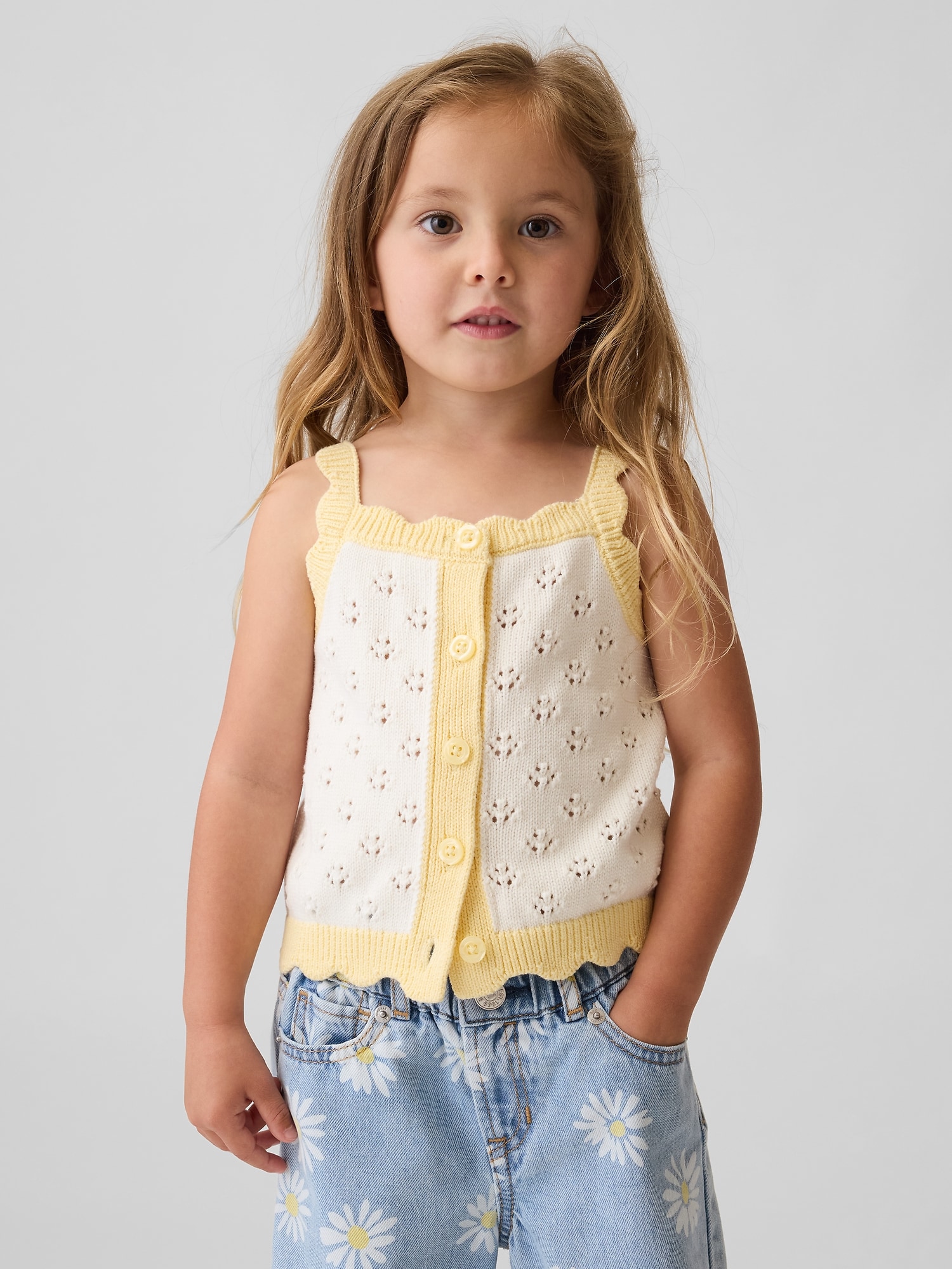 Baby & Toddler Pointelle Colorblock Sweater Tank