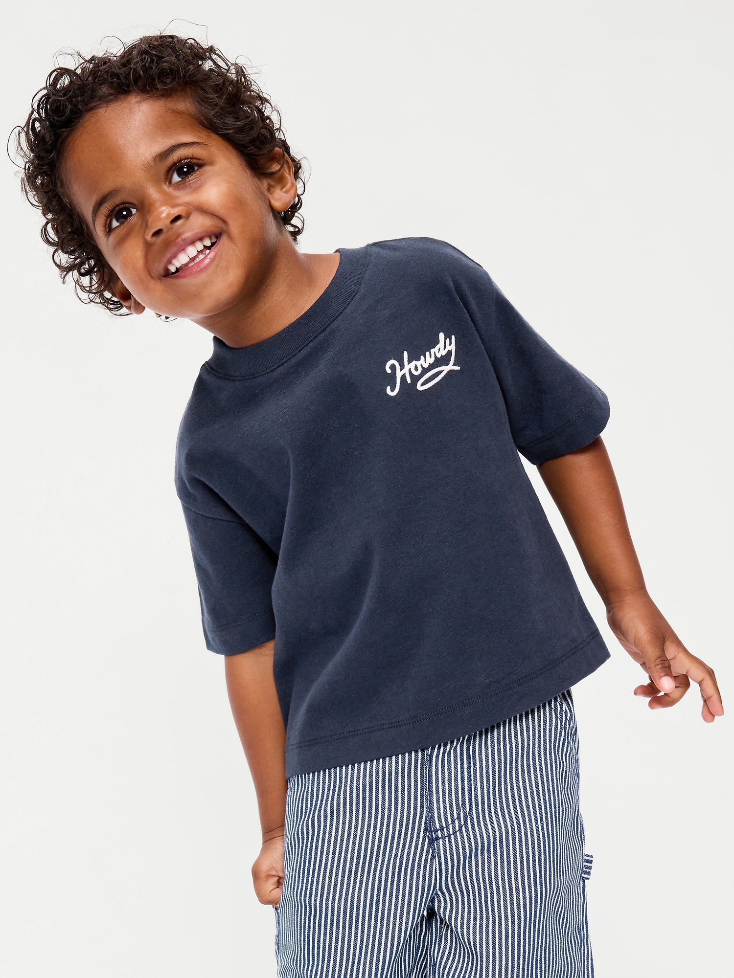Oversized Short-Sleeve Boxy Graphic T-Shirt for Toddler Boys