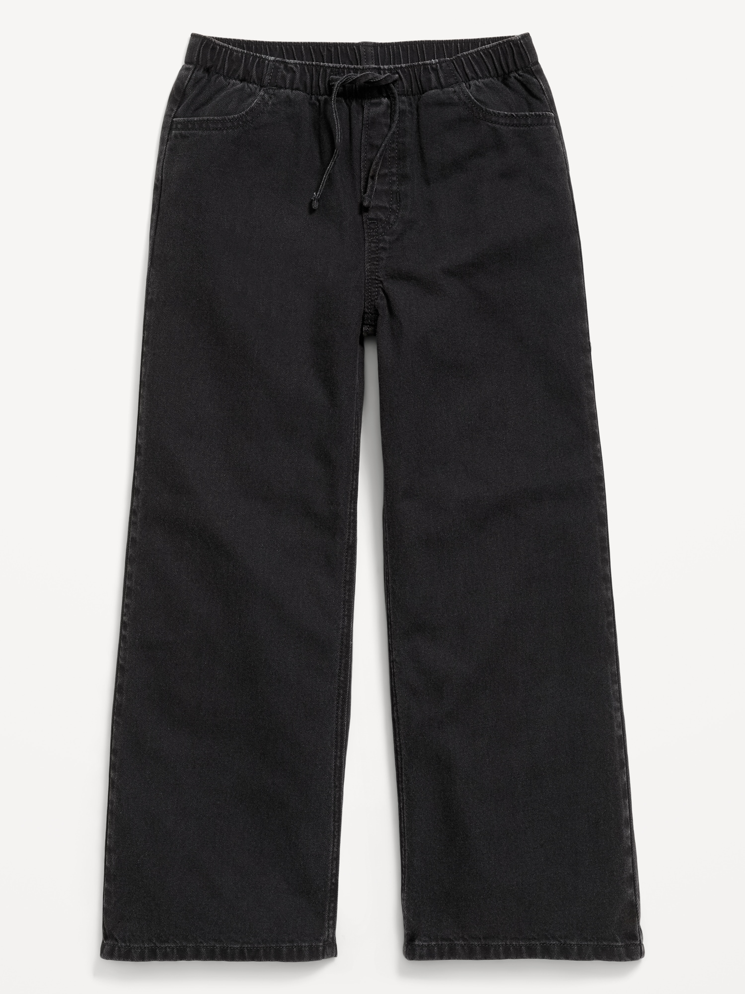 Pull-On Super Baggy Wide-Leg Denim Pants for Girls