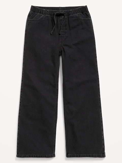 PANTALON EN DENIM COUPE TRÈS GÉNÉREUSE À JAMBE LARGE À TAILLE EXTENSIBLE POUR FILLE
