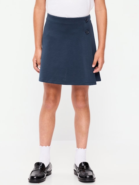 JUPE-SHORT PORTEFEUILLE D'UNIFORME SCOLAIRE EN TRICOT POINT DE ROME POUR FILLE