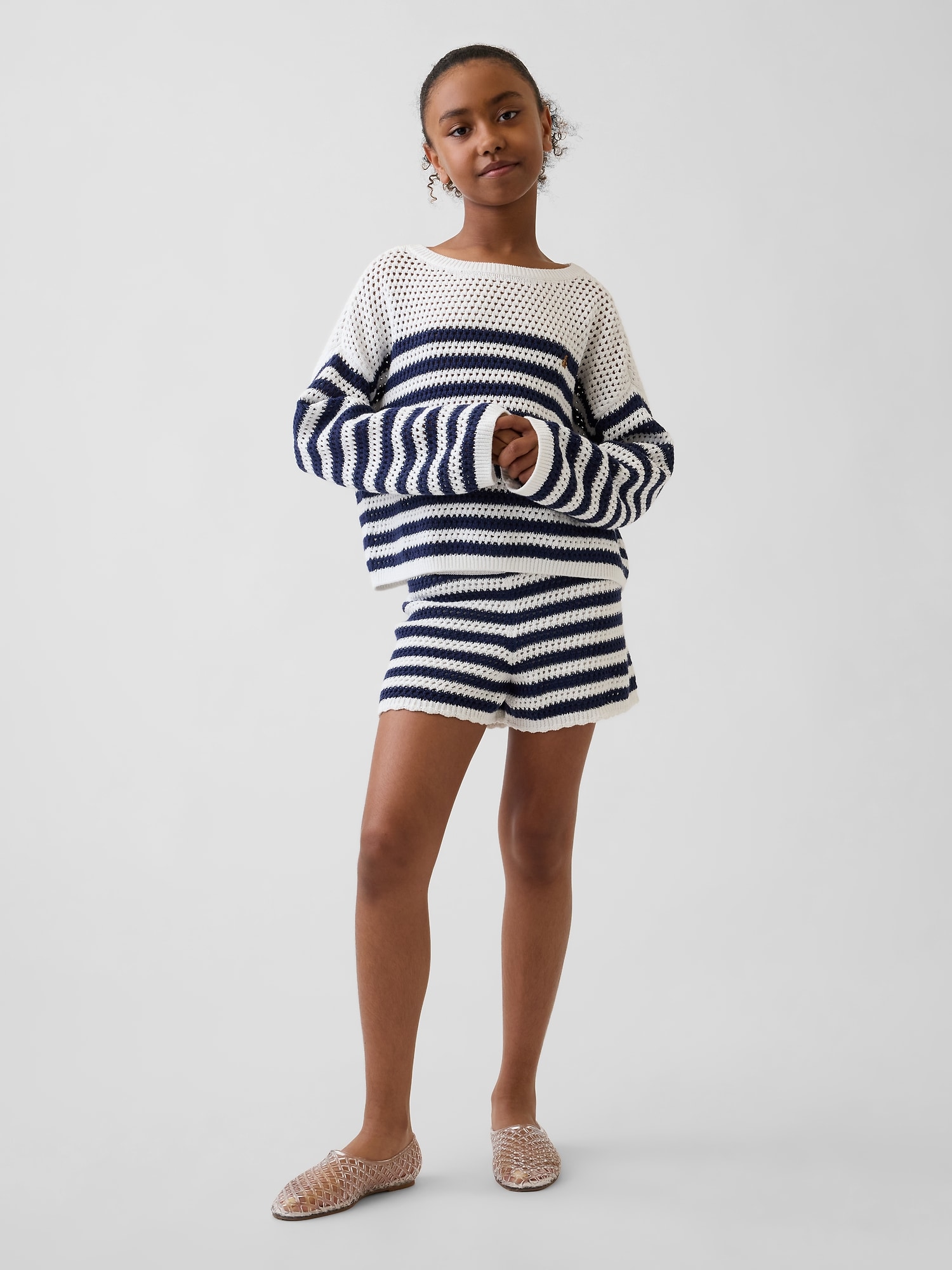 Kids Crochet Stripe Easy Shorts