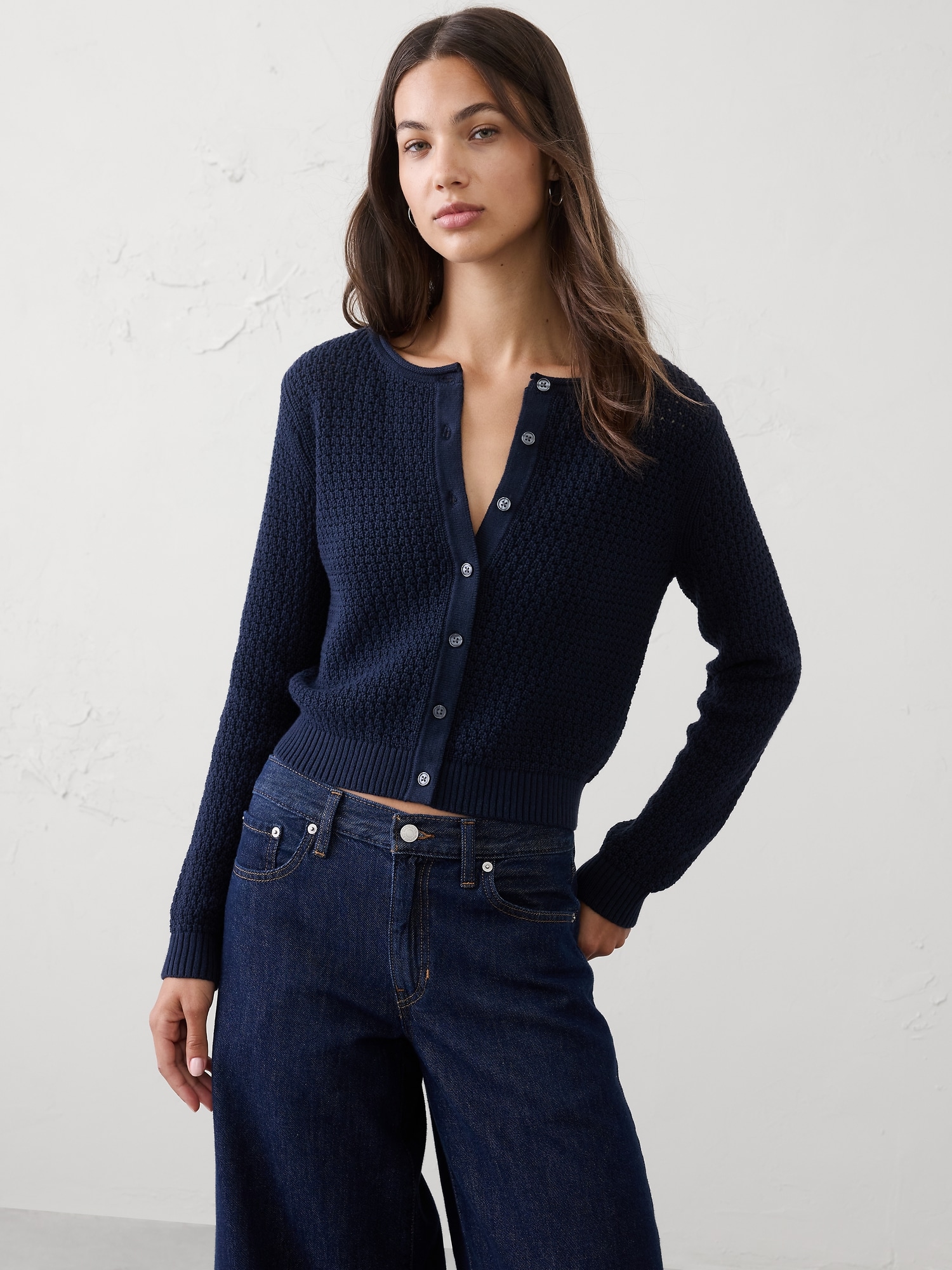 Textured Cardigan Sweater
