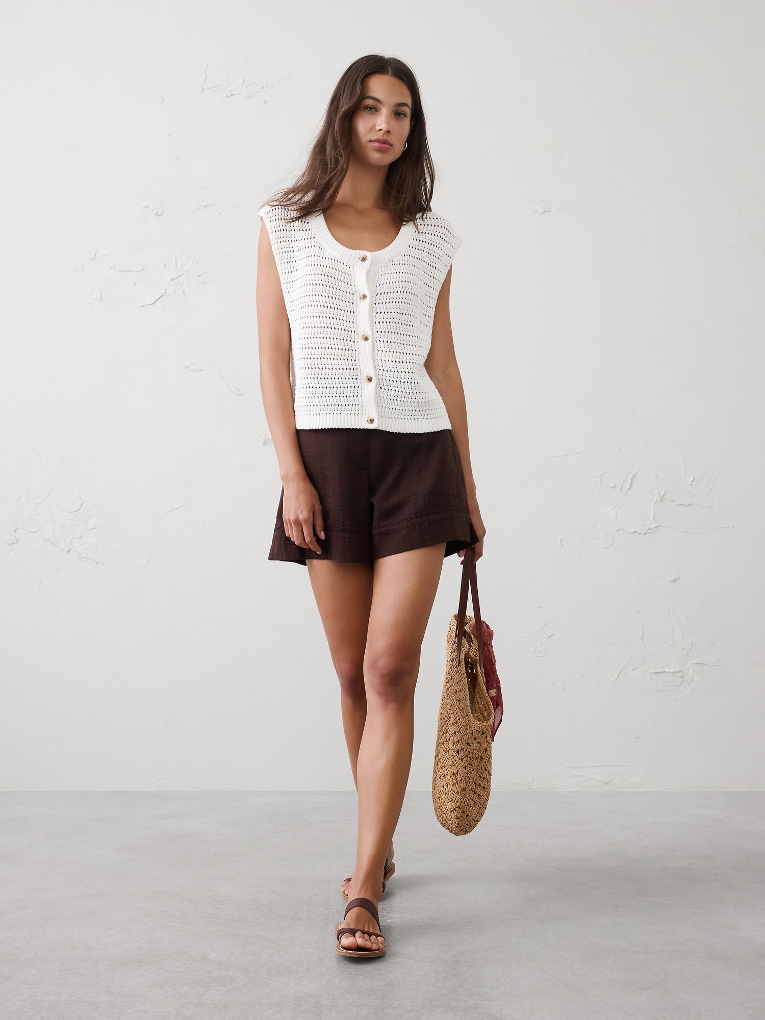 Relaxed Textured Sweater Vest